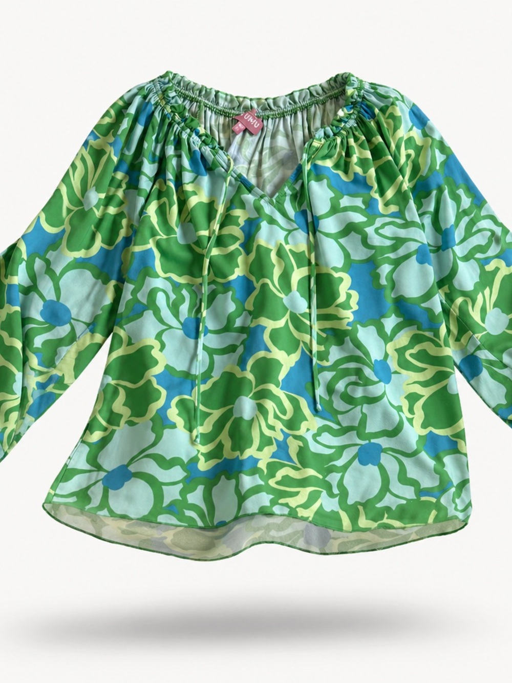 Show Me Your Mumu Green Floral Boho Blouse Size Medium | Flowy Top - Picture 3 of 3